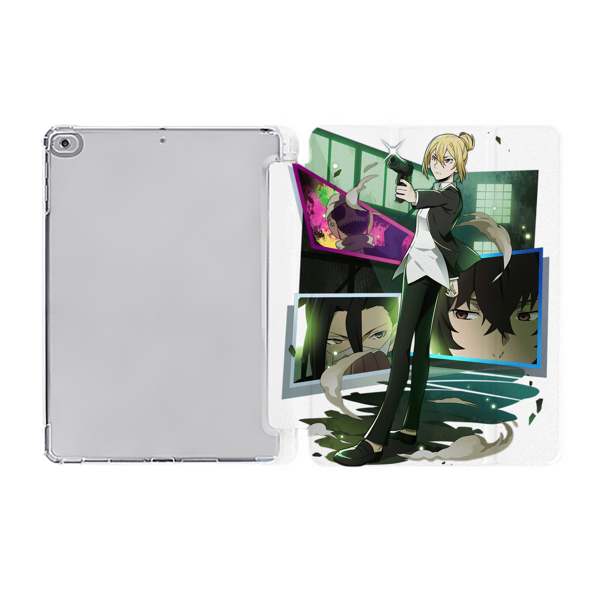 （画像用） 文豪ストレイドッグス Bungo Stray Dogs IPad ケース ペン収納付き 三つ折りスタンド PUレザー×シリコン 対応機種9.5/10.5/10.9インチ